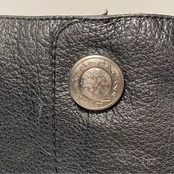 Black leather wedge heel tall boots with button detailing - Picture 3 of 16